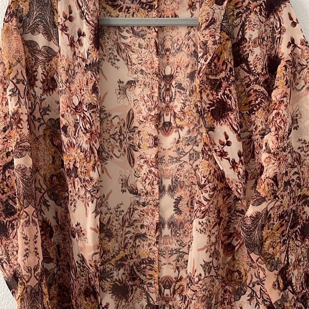 BCBGeneration Sheer Floral Kaftan Cover Up - Picture 7 of 8